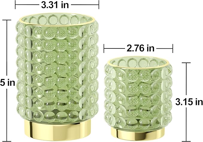 Makeup Brush Holder Organizer, Clear Green Cosmetic Glass Storage Holder, Vintage Crystal Bubble Gold Make Up Brush Cup Pen Pencil Holder