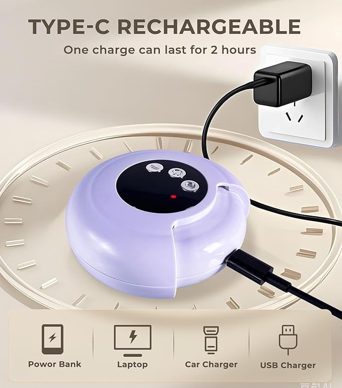 2025 New 3-in-1 Electric Nail Clippers,360° Rotation, 3-Speeds, Polishing Automatic Nail Trimmer with Nail Chip Storage & LED Light, Rechargeable Safety Trimmer for Women, Men, Baby, Seniors-Purple