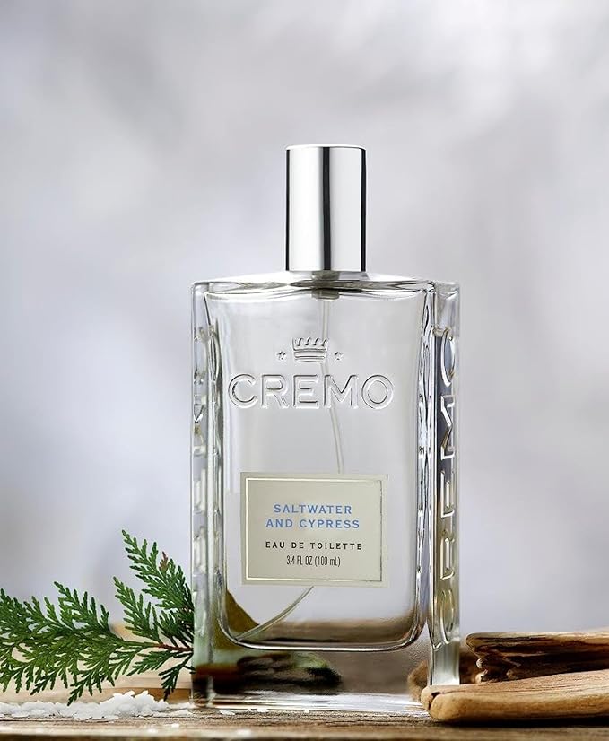 Cremo Saltwater Cypress Cologne Spray, A Lively Blend of Sea Spray, Green Mango and Coastal Cypress, 3.4 Fl Oz