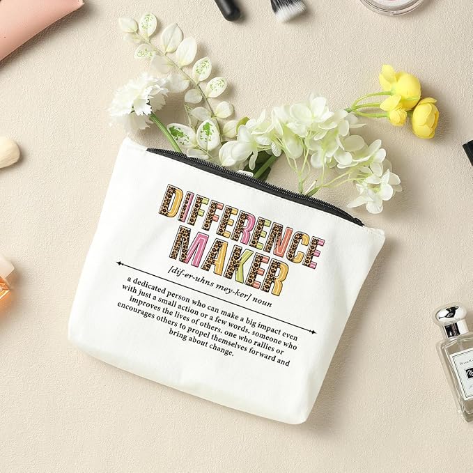 Difference Maker Definition, Difference Maker Gift, Makeup Bag Cosmetic Bag, Office Accessories, Office Gifts, Birthday Retirement Appreciation Thank You Gifts for Women Female Friend Boss Coworker