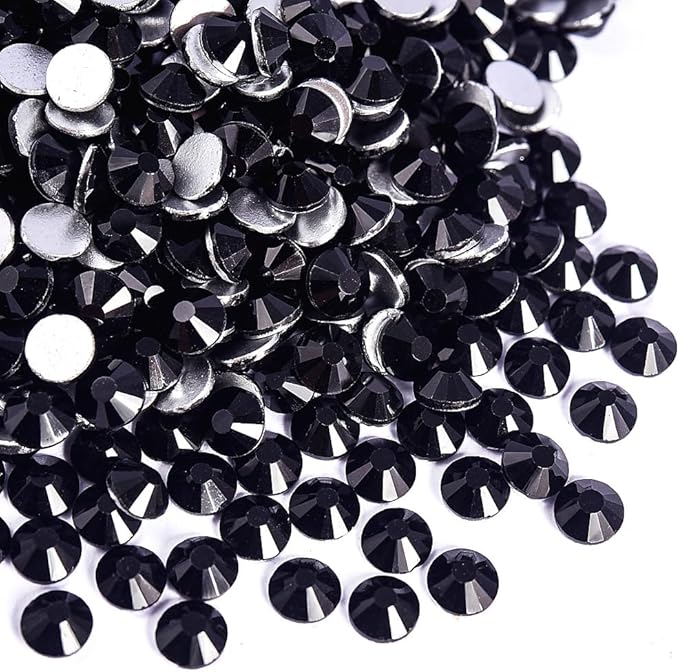 Blinginbox Flatback Rhinestones Bulk,14400pcs Crystal Round Loose Gemstones Glass Rhinestones for Crafts Makeup Nail Art Clothes Shoes DIY Decorations(SS10,2.7-2.9mm,Black)