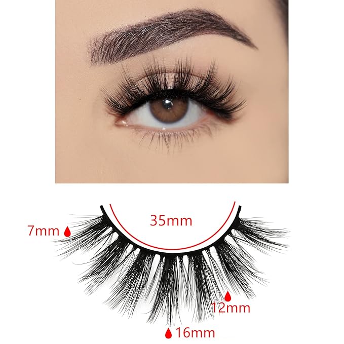 FARRED Wholesale Faux Mink Lashes 30 Pairs 3D A08 Medium Length Vegan Eyelashes Fluffy Volume Strip Lashes Bulk Fake Mixed Natural Look 3D False Eyelashes (3D A08)