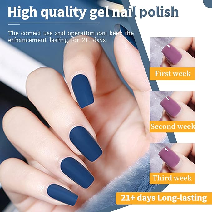 JODSONE 60 PCS Gel Nail Polish Set All Seasons No Wipe Base Coat Matte Glossy Top Coat Nail Gel Polish Kit for Starter Manicure DIY at Home Enjoy Fun