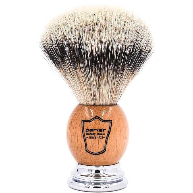 Parker - 100% Silvertip Badger Men's Shaving Brush & Stand - Olivewood
