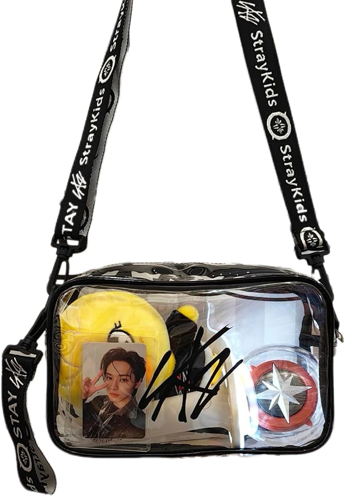 Kpop Merch Lightstick Display PVC Bag StrayKids World Tour Concert Crossbody Shoulder Bag Travel Cosmetic Bag SKZ Stay Fans Gifts