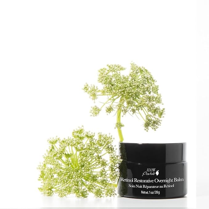 100% PURE Retinol Restorative Balm Potent Anti-Aging Facial Night Cream - Quench Thirsty Dry Skin Overnight Moisturizing Face Hydration & Skincare for Baby Soft, Even Skin Tone - Vegan - 1 oz