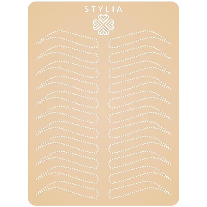 Stylia Microblading Inkless Practice Fake Silicone Skin Sheet for Eyebrow Makeup, Fake Skin for Needling, Eye Brow Tattoo Practice Kit Supplies (12Pieces- White Double Sided)