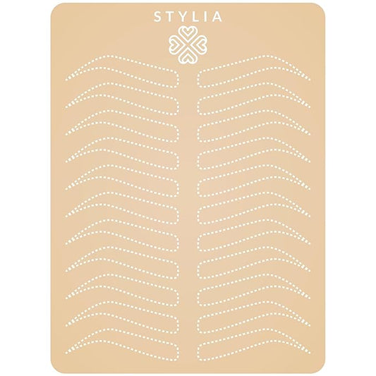 Stylia Microblading Inkless Practice Fake Silicone Skin Sheet for Eyebrow Makeup, Fake Skin for Needling, Eye Brow Tattoo Practice Kit Supplies (12Pieces- White Double Sided)