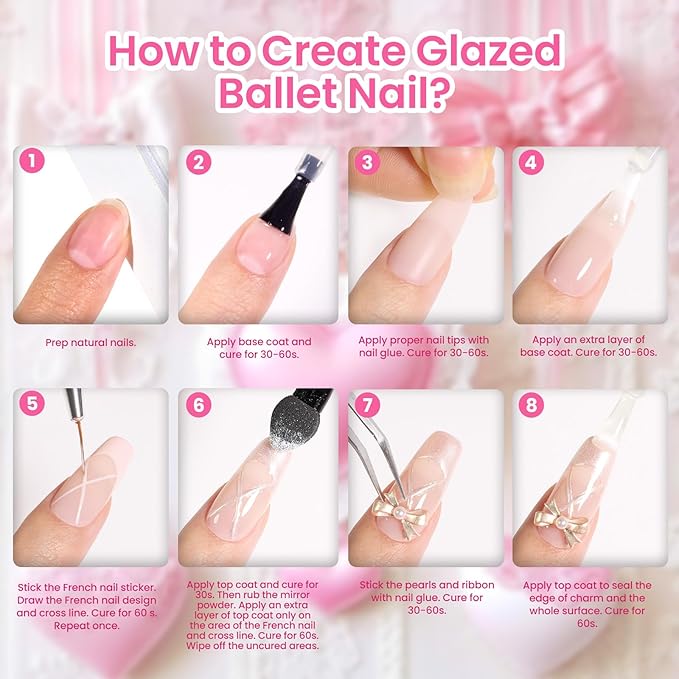 beetles Gel Nail Polish Valentine Gift Set-All in 1 Gel Polish Kit Beetles X DIY nail UV Gel Polish with Top Base Coat,Nail Glue,Nail Tips,Nail Charms-Special Elegant DIY Nail Kit for Women