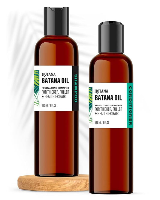 Batana Oil Shampoo and Conditioner Set - Keratin Infused Formula for Hair Growth, Thickening and Strengthening, Anti Hair Loss