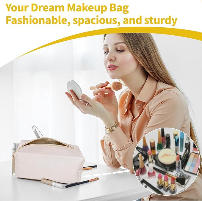 9 Pcs Makeup Bags in Bulk, Pu Leather Cosmetic Pouch Waterproof Small Toiletry Bags, Water Resistant Storage Purse for Lady Women, Waterproof Bags for Travel Purse