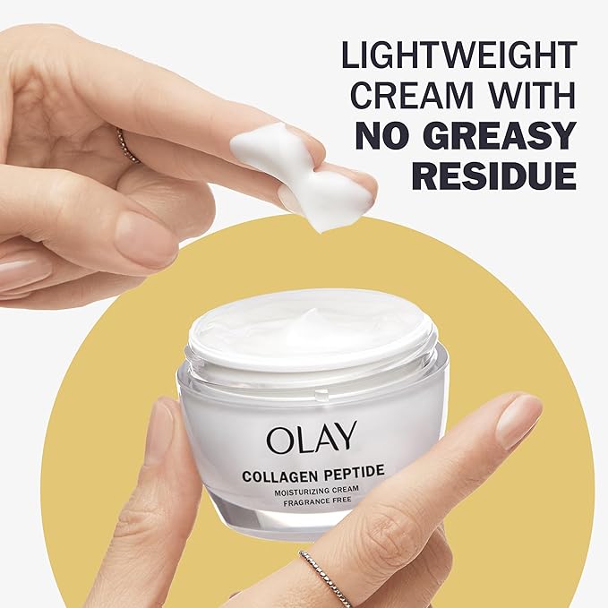 Olay Collagen Peptide Face Moisturizer, Firming Cream for Women, Fragrance-Free, Non-Greasy - Hydrating, Anti-Aging, Anti-Wrinkle, Smooth Fine Lines, Plumping Skin Care - Niacinamide, 1.7 Oz