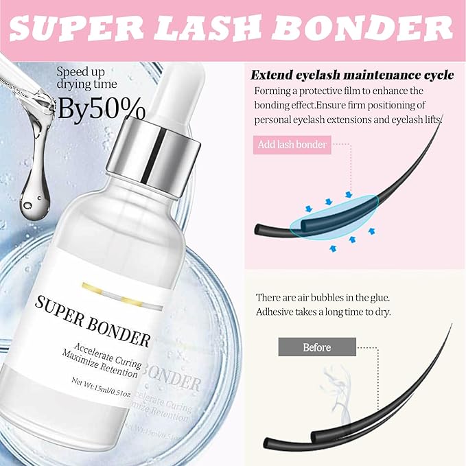 782Pcs D Curl Clusters Lash Extension Kit+5IN1 Super Lash Bonder Lash Glue Primer Kit