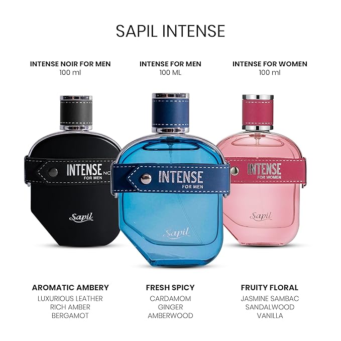 Sapil Intense Aromatic Spicy Men's Eau de Toilette with Lemon, Ginger & Vetiver – Long-Lasting, Bold & Masculine Fragrance for All Seasons & Occasions (100ml / 3.4oz)