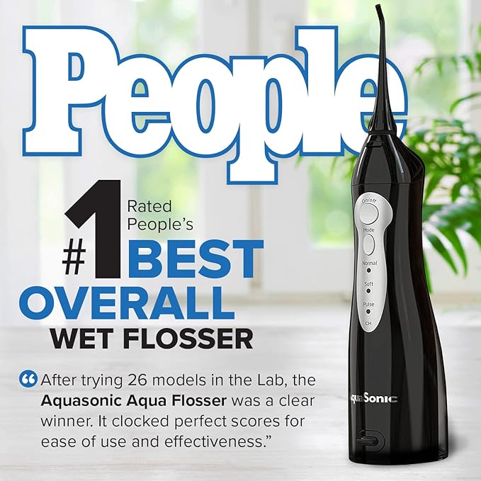AquaSonic Aqua Flosser - Cordless Rechargeable Water Flosser for Teeth - Waterproof, Portable Oral Irrigator for Dental Cleaning with 5 Jet Tips – Braces Home Travel