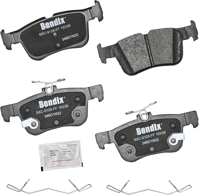 Bendix Priority1 CFC1833B Ceramic Rear Brake Pads for Select Models Ford Bronco Sport,Edge,Escape,Fusion,Maverick,Police Responder Hybrid,SSVPlug-In Hybrid,Lincoln Continental,Corsair,MKX,MKZ,Nautilus