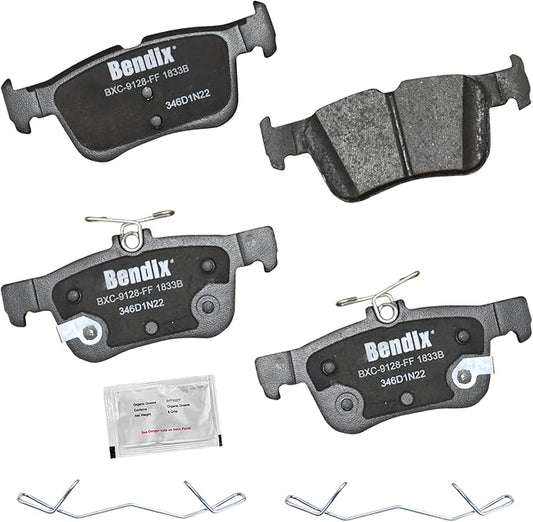Bendix Priority1 CFC1833B Ceramic Rear Brake Pads for Select Models Ford Bronco Sport,Edge,Escape,Fusion,Maverick,Police Responder Hybrid,SSVPlug-In Hybrid,Lincoln Continental,Corsair,MKX,MKZ,Nautilus
