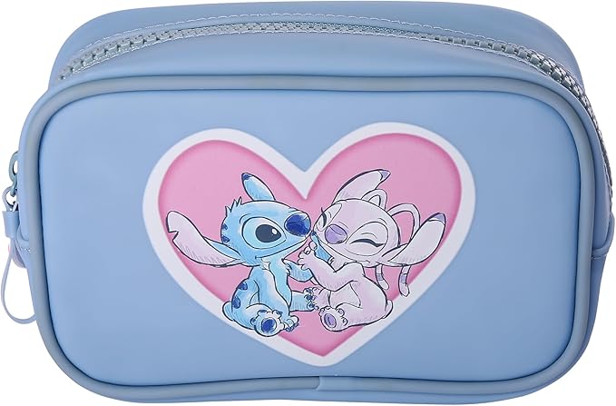 SALLY ROSE Angel and Stitch Makeup Bag Official License, Disney Makeup Bag for Traveling
