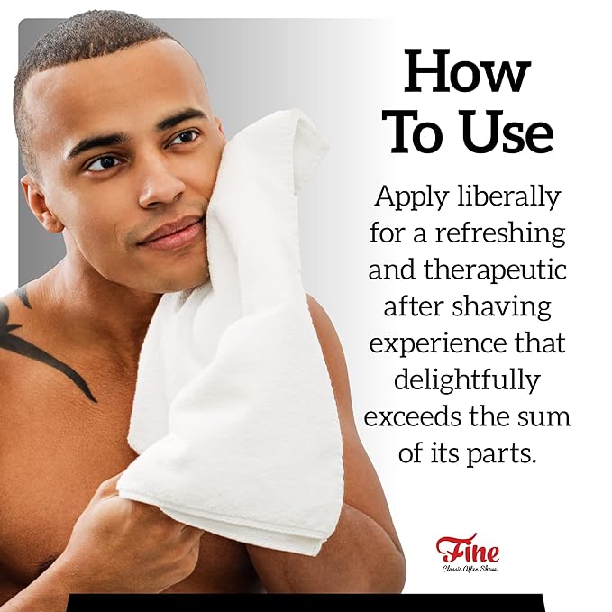 Fine Men's Aftershave - Barber Blue Fragrance, Soothing & Toning Post Shave Balm, Calms Razor Burn, Classic Barbershop Feel Alcohol-Based Formula, Gentle for All Skin Types, 100ml