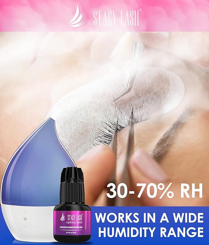 Lightning Speed Eyelash Extensions Glue – Stacy Lash 5ml /0.17 fl.oz / 0.3 Sec Dry/Retention – 6-8 Weeks/Black Adhesive/Professional Supplies