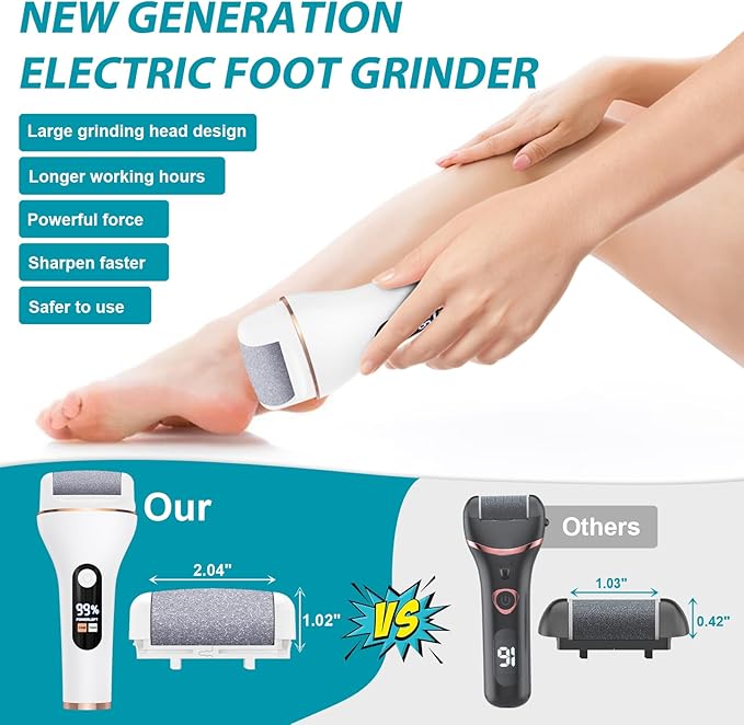 Electric Callus Remover for Feet Rechargeable Portable Electronic Foot File Pedicure Tools 16 In 1 Foot Callus Remover Kit Foot Scrubber Professional Foot Care To Remove Dead Skin Hard Skin Dry Cracks