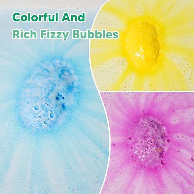 Kids Bath Bombs with Surprise Inside for Girls Boys Toddlers, 12 Pack Organic Bath Bombs for Kids with Farm Animals Toys Inside, Safe Handmade Bubble Bath Fizzy Dino Bath Bomb Easter Birthday Gift