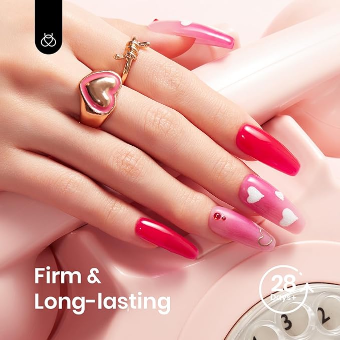 beetles Gel Polish 12 Colors Poly Nail Extension Kit Clear Jelly White Glitter Nude Pink Purple Builder Manicure Enhancement Starter Set Need Cure UV Led Nail Lamp Spring Gifts for Women Girls