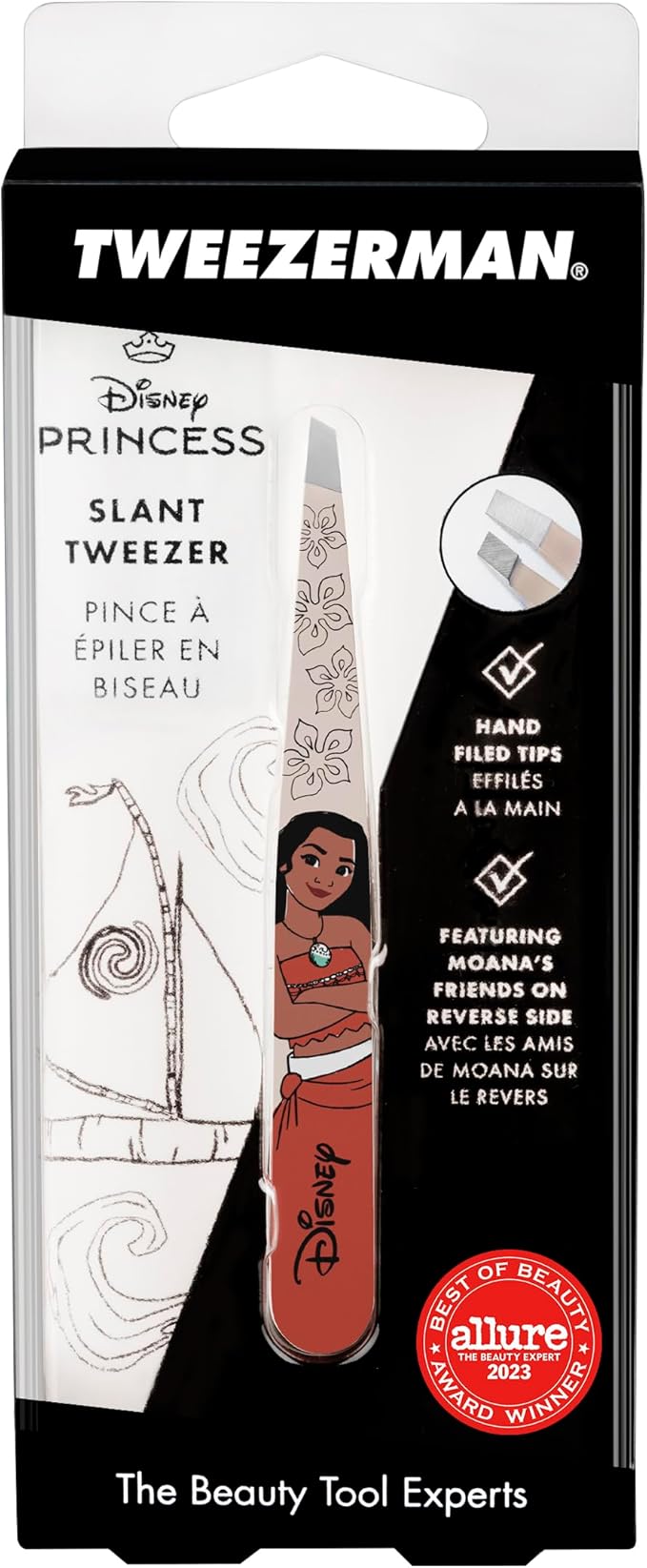 Tweezerman Moana Slant Tweezer - Eyebrow Tweezers for Women and Men