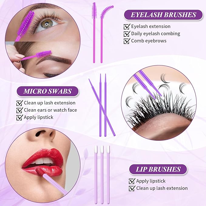 Eyelash Extension Kit for Beginners, Professional Lash Extension Supplies Set with Mannequin Head Lash Fan Extension Glue Eyelash Remover Tweezers, Practice Lash Training Tool for Eyelash Extensions