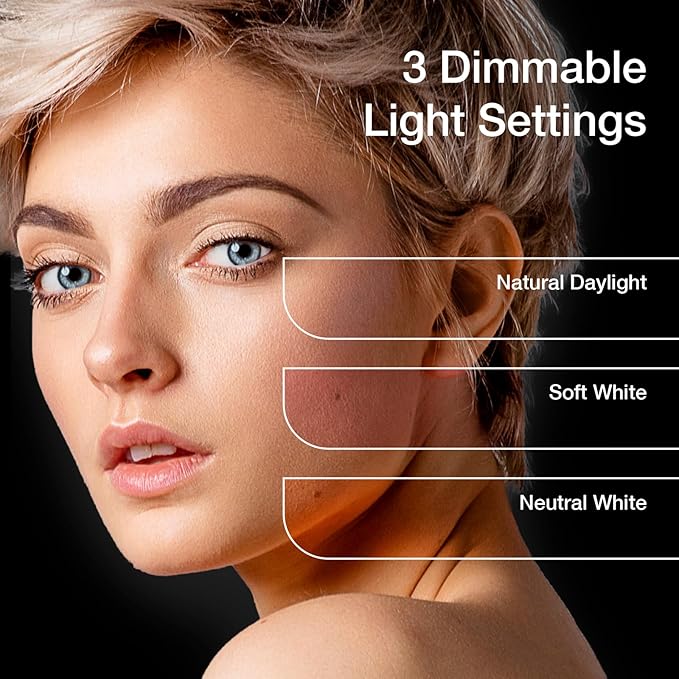 Fancii Taylor LED Lighted Travel Makeup Mirror, Rechargeable with 10x/1x Magnifying & 3 Light Settings - Compact, Portable, Large 5” Wide Hand Mirror for Handbag and Purses, Taylor (Love Train)