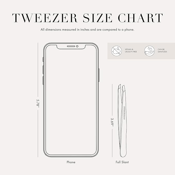 Tweezerman Stainless Steel Slant Tweezer - Eyebrow Tweezers for Women and Men (Signature Red)