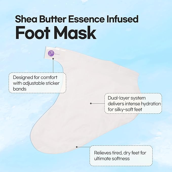 Epielle Intensive Repairing Hand & Foot Masks (6 Gloves & 6 Socks) for Dry Hands & Cracked Heels, Coconut Oil and Milk Extract, Mother's Day Gifts, Teacher's Appreciation