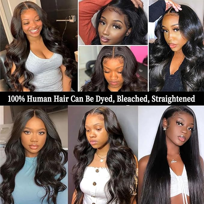12A Body Wave Human Hair Bundles with Closure (14 16 18+12,Free Part) Closure with 3 Bundles Brazilian Virgin Hair Extensions with Pre Plucked with Baby Hair 5X5 HD Lace Closure Natural Black Color