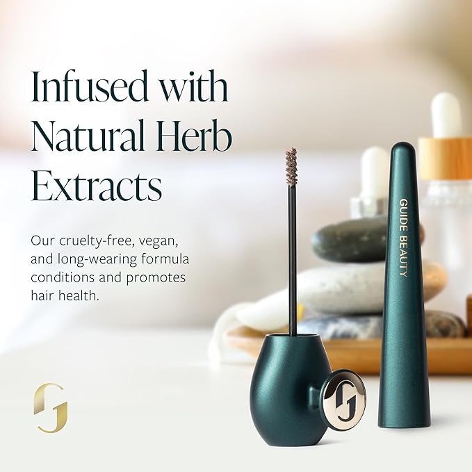 GUIDE Beauty Brow Moment, One-Stop Brow Gel with a Fine Tip Brush to Expertly Fill, Shape & Set Brows, Patented GUIDE Ring for an Easy, Secure Hold (Medium)