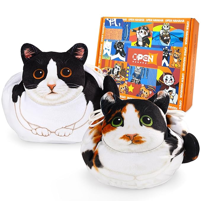 Drawstring Makeup Bag, Cat Makeup Bag, Travel Makeup Organizer, Cosmetic Pouch Bag, Cat Gift for Women, Lay Flat Makeup Bag Gifts for Cat Lovers(2-Pack)