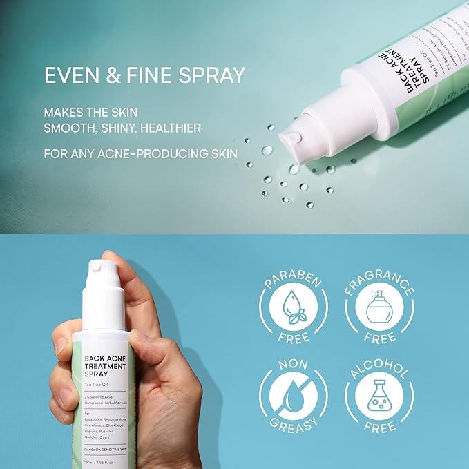 CIZ 2% Salicylic Acid Body Treatment with Herbal Formula, Tea Tree Oil For Teens, Back Acne Solution, 4.05 Ounce