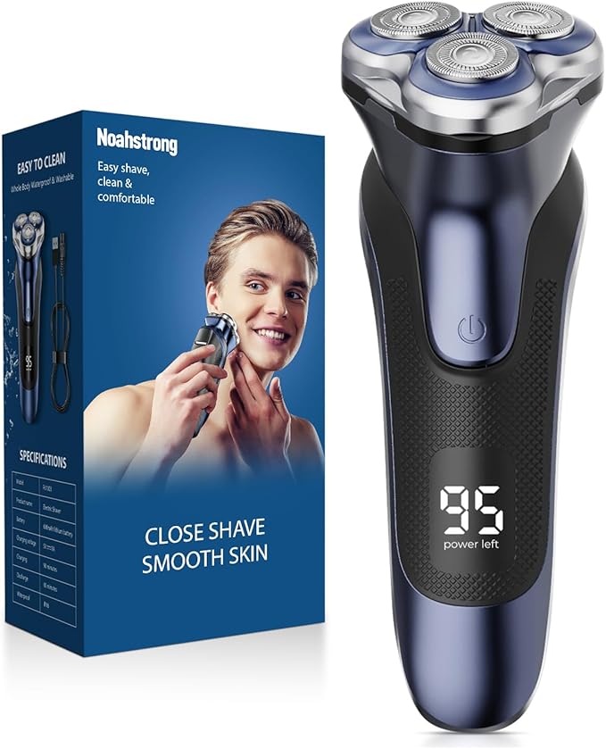 Electric Razor for Men, Noahstrong Electric Shaver for Men Face, Rechargeable Wet Dry Shaver with Pop Up Trimmer