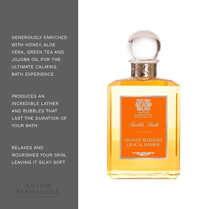 Antica Farmacista Orange Blossom Lilac & Jasmine Bubble Bath, 16 Fl Oz