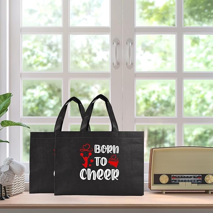 Olgaa 48 PCS Cheerleader Gifts: 24 PCS Cheer Bags & 24 Black Cheer Keychains