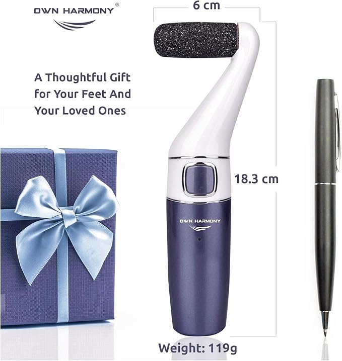 Own Harmony Electric Foot Callus Remover and 6 Rollers Bundle: Professional Foot Care Pedicure Tools, Rechargeable Dead Skin Feet Scrubber, Electronic Feet File Grinder - Best for Hard, Cracked Heels