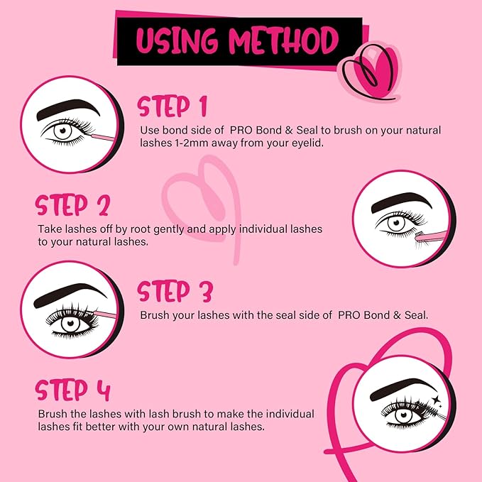 DIY Lash Extension Kit 280pcs Lash Clusters D Curl Eyelash Extension Kit Individual Lashes with Lash Bond and Seal Lash Applicator Easy to Apply at Home(80D-9-16mix Kit)