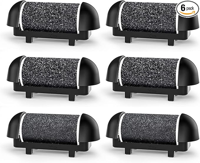 6 Pack Replacement Roller Refill Heads for Electric Callus Remover for Feet,Pedicure Kit Refill Rollers Extra 4 Regular Coarse & 2 Fine Coarse Electronic Foot File