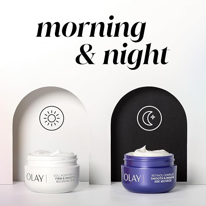 Olay Firm & Smooth Collagen Peptide Face Moisturizer, 2 oz Fragrance Free Firming Face Cream for Hydration and Skin Renewal, Recyclable Eco Jar Packaging