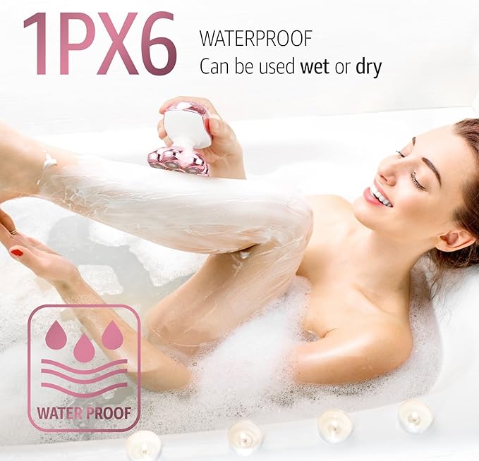 Electric Razors for Women Legs: 5-in-1 Rechargeable Body Shaver - Waterproof Wet Dry Hair Remover - Trimmer for Lady Face Underarms Public