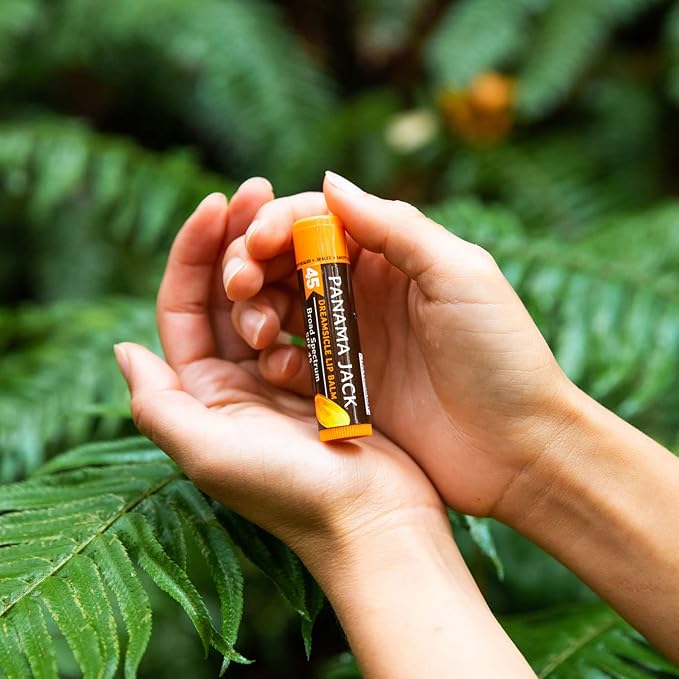 Panama Jack Sunscreen Lip Balm - SPF 45, Broad Spectrum UVA-UVB Sunscreen Protection, Prevents & Soothes Dry, Chapped Lips, Dreamsicle, 12-pack