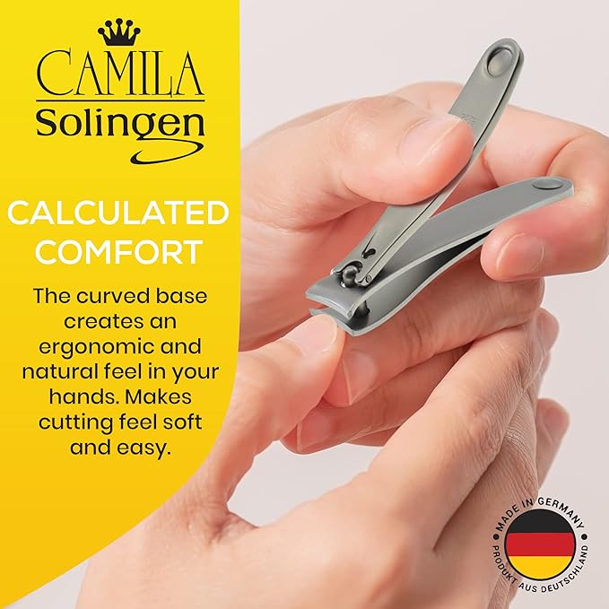 CS14 2.5" Fingernail Clipper and Toenail Clipper for Manicure and Pedicure - Professional Nail Clippers with Precision Super Sharp Blades - German Stainless Steel Cuticle Trimmer