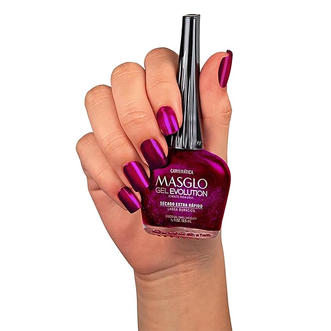 MASGLO Gel Evolution – Set of 3 Nail Polishes No UV/LED Lamp Needed, Fast-Drying, 12-Day Wear, 14-Free Formula, High-Gloss Finish, vegan (0.5 oz Each) h