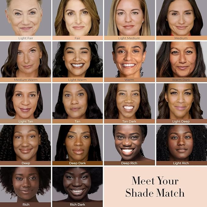 LUMINESS Silk Airbrush Spray Foundation & Buffing Brush Kit – Full Coverage Foundation & Dual-Sided Buffing Brush - Buildable Coverage, Anti-Aging Formula Hydrates & Moisturizes (Shade - Light Rich)