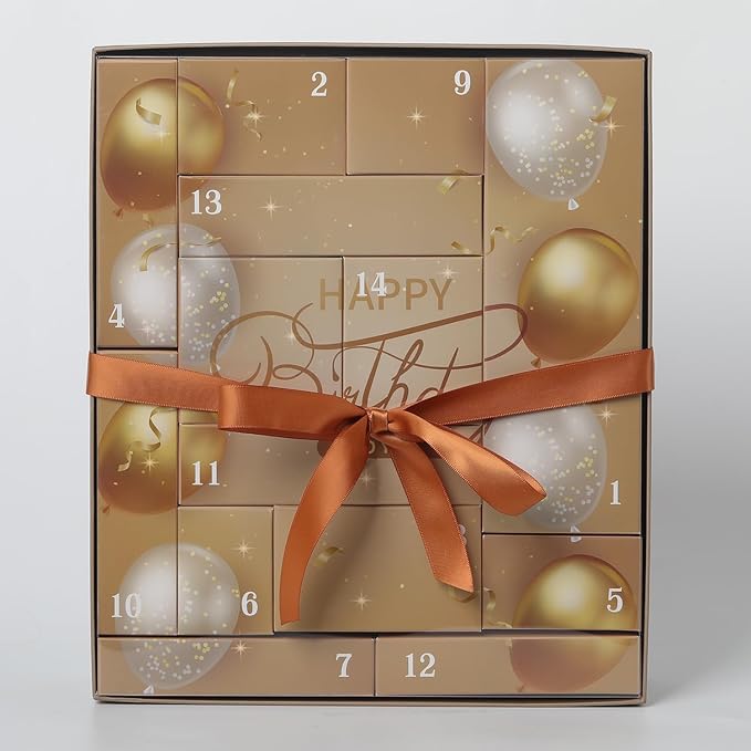 Birthday Gifts for Women & Men，Happy Birthday Surprise Box, 14pcs Luxury Spa Gifts, Gift Box for Mens Unique with Hand Cream, Holiday Advent Calendar, Skin Care Gift Sets for birthday