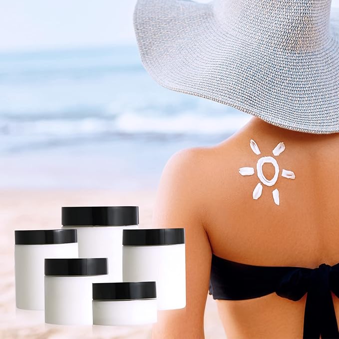 48 Pack 8 OZ Plastic Jars Round Clear Cosmetic Container Jars with Lids, Eternal Moment Plastic Slime Jars for Lotion, Cream, Ointments, Makeup, Eye shadow, Rhinestone, Samples, Pot, Travel Storage